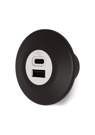 Suc2ac-b 12v/24v 2a Gömme Tip Usb Şarj Cihazı Mavi Led, Type-a Ve Type-c Çıkışlı