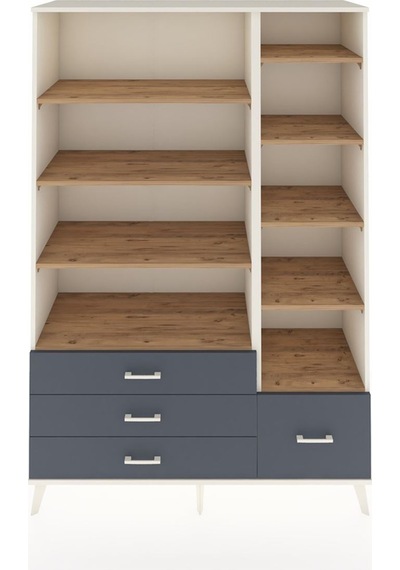 Hyperion Dolap 9 Raflı 4 Çekmeceli 132x44x195 Aytaşı-çam/ant... Aytaşı