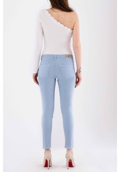 Explosion Minimalist Slim Fit Kadın Pantolon - Günlük Kullanım Açık Mavi