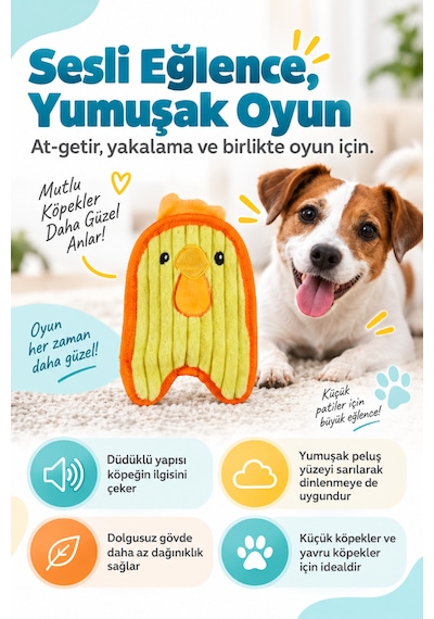 Outward Hound Durablez Chicky Düdüklü Peluş Köpek Oyuncağı Xs