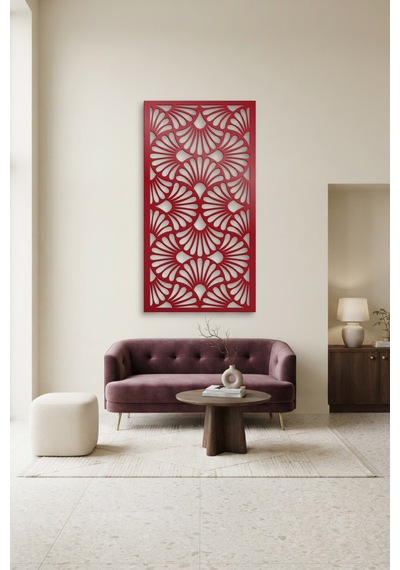 Dekoratif Panel Metal Duvar Tablosu - Duvar Sanatı - Duvar Dekoru - Kırmızı