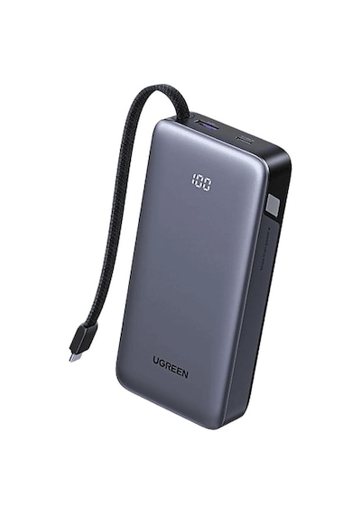 Ugreen Nexode 20.000 Mah 45w Dahili Kablolu Hızlı Şarj Powerbank, 55988b Uzay Grisi