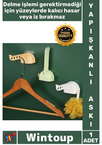 Askı Güçlü Duvar Dolap Mutfak Banyo Düzenleyici Minimalist Portatif Şık Kendinden Yapışkanlı Askı Çok Renkli