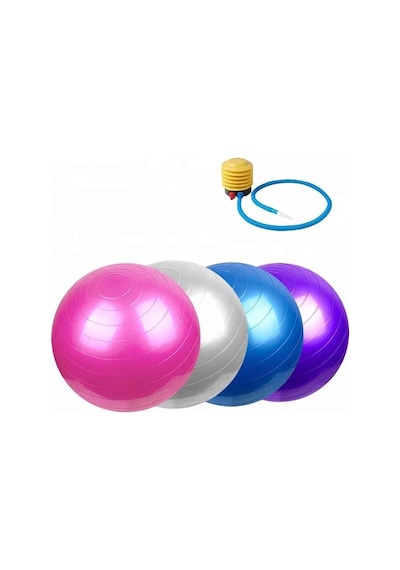 Pilates Topu 65 CM Pilates Pompası Egzersiz Set Fitness + Pompa Fuşya
