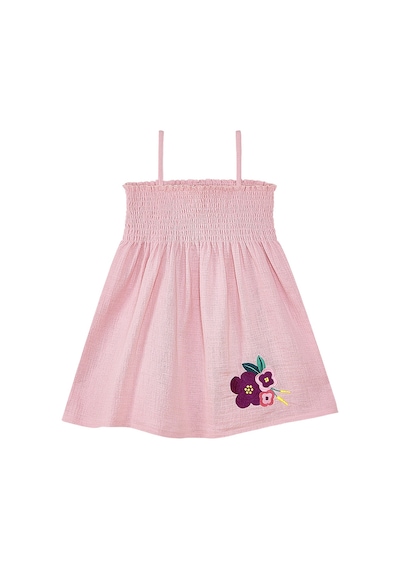 Denokids Çiçekli Gülkurusu Kız Bebek Çocuk Müslin Elbise Çok Renkli