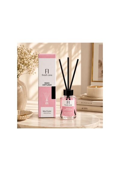 Baby Powder Çubuklu Oda Kokusu 110 Ml Reed Diffuser Kalıcı Ferah Ev Kokusu Pudra