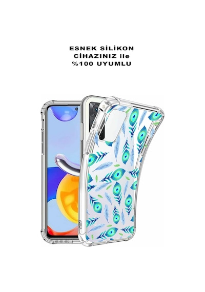 Prinrify Samsung Galaxy J6+ Plus Uyumlu Nazar Boncuğu 3 Baskılı Şeffaf Köşe Korumalı Antişok Kılıf