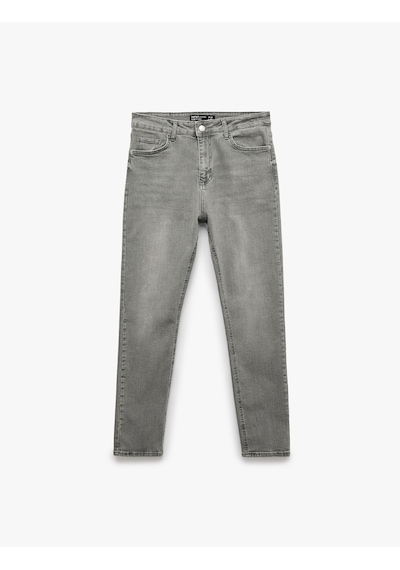Koton Yıkamalı Cep Detaylı Normal Bel Slim Fit Pamuklu Dar Paça Jean Pantolon - Slim Fit Jeans Gri 7wam40172nd Koton Yıkamalı Cep Detaylı Normal Bel Slim Fit Pamuklu Dar Paça Jean Pantolon - Slim Fit Jeans Gri 7wam40172nd