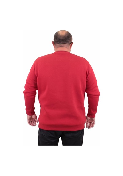 Moc Grande Mocgrande Erkek Büyük Beden Sıfır Yaka Sweat Conture Club 23203 Kırmızı