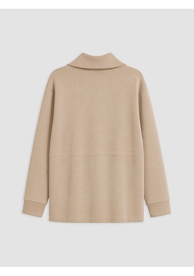 Lcw Modest Bej Soft Touch Kadın Fermuarlı Sweatshirt