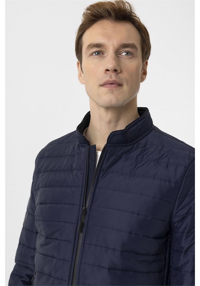 Süvari Lacivert Slim Kapitone Mont