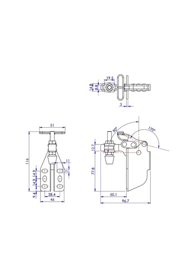 Goodhand Gh-13007-sm Dikey Geçişli Kelepçe 150 Kg Kapasiteli Ya