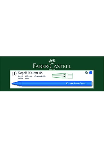 Faber-Castell Keçeli Kalem Koyu Mavi 10 Adet