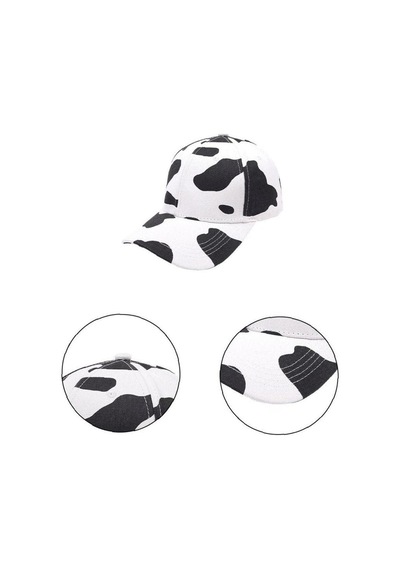 Valkyrie İnek Desenli Kadın Şapka Ayarlanabilir Baseball Cap Siyah Beyaz Spor Günlük Unisex Siyah - Beyaz