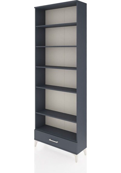 Arges Dolap 6 Raflı Tek Çekmeceli 88x30x243 Antrasit-antrasit Antrasit