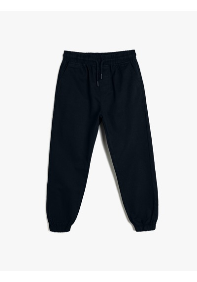 Koton Jogger Pantolon Cepli Pamuklu Beli Lastikli Lacivert 5wkb40066tw Lacivert