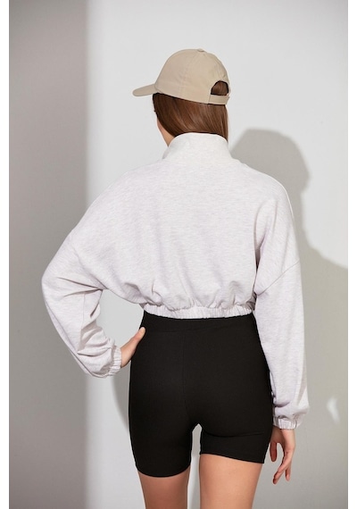 Alexander Gardi Alexandergardı Kadın Fermuarlı Crop Sweatshirt (B22-11000)