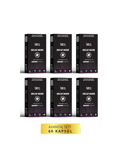 Decaf Mode Nespresso Uyumlu Alüminyum Kapsül Kahve Seti - 60 Adet