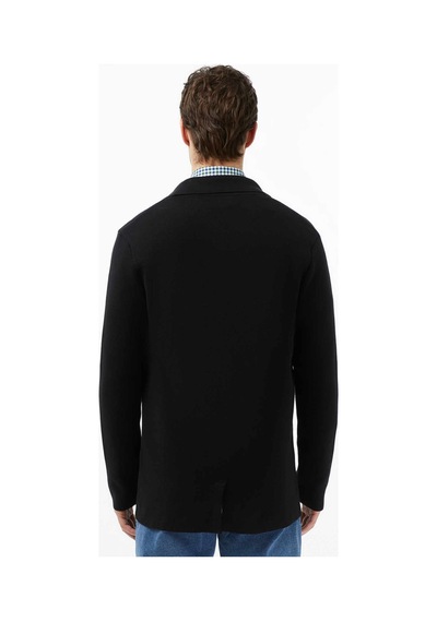 Lacoste Men's Classic Fit V Neck Cardigan Erkek Classic Fit V Yaka Triko Hırka Siyah Siyah