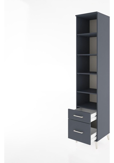 Hyperion Dolap 5 Raflı 2 Çekmeceli 44x44x221 Antrasit-antrasit Antrasit