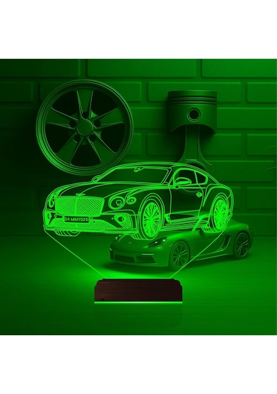 Luvivia Araba Bentley Kişiye Özel 3d Lamba - Masa Gece Lambası Şeffaf