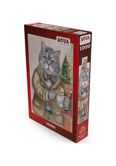 Nova 1000 Parça Sosyetik Kedi. Şömine Keyfi Puzzle