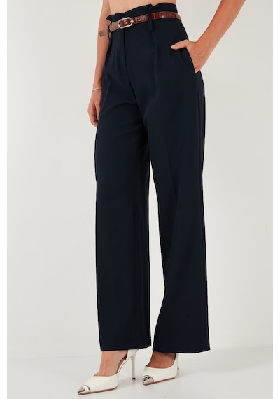 Lela Wide Leg Yüksek Bel Geniş Paça Palazzo Bayan Pantolon 65271262 Lacivert