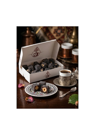 Haşhaş Kaplı Duble Fındıklı Güllü Lokum 250gr Çifte Kavrulmuş %100 Pancar Şekeri - 904530831