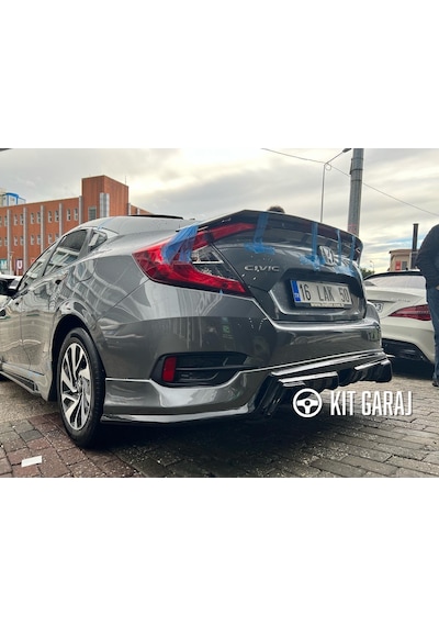 Kit Garaj Honda Civic Fc5 Mugen Arka Ek Plastik 2016-2021 Boyasız