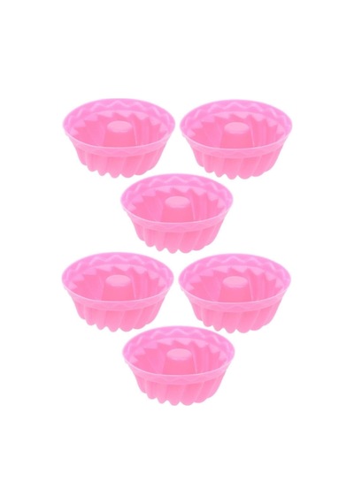 Baroness Silikon 6 Lı Göbekli Muffin Mini Kek Kalıbı Pembe Diğer