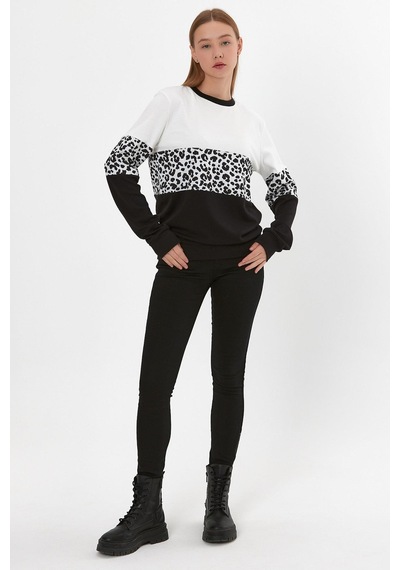 Alexander Gardi ALEXANDERGARDI LEOPAR DESENLİ SWEATSHİRT (B23-26500)