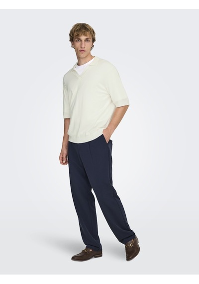 Only & Sons Onswyler Lıfe Rlx 12 Ss Splıt Knıt Noos Erkek Beyaz Kazak - 22036158