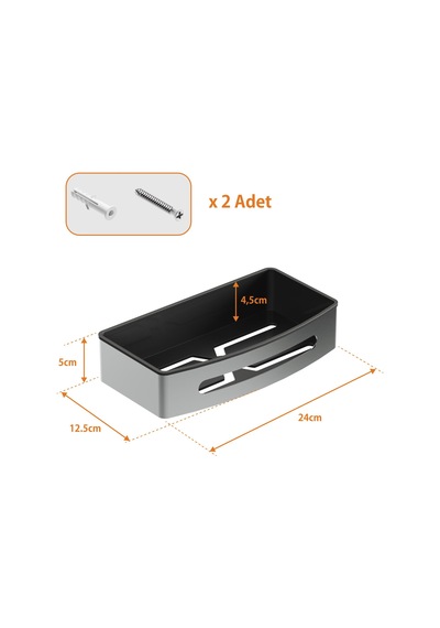 Aqua Bagno Smart Tekli Süngerlik 24 X 12,5 Cm. , Parlak Krom