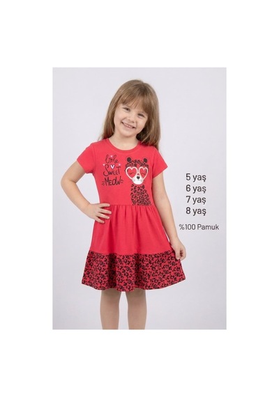 Ketbaby %100 Pamuklu Kız Çocuk Kırmızı Leopar Desenli Elbise 5-8 Yaş Yazlık Konfor Serisi Kırmızı Kırmızı Ketbaby %100 Pamuklu Kız Çocuk Kırmızı Leopar Desenli Elbise 5-8 Yaş Yazlık Konfor Serisi Kırmızı Kırmızı