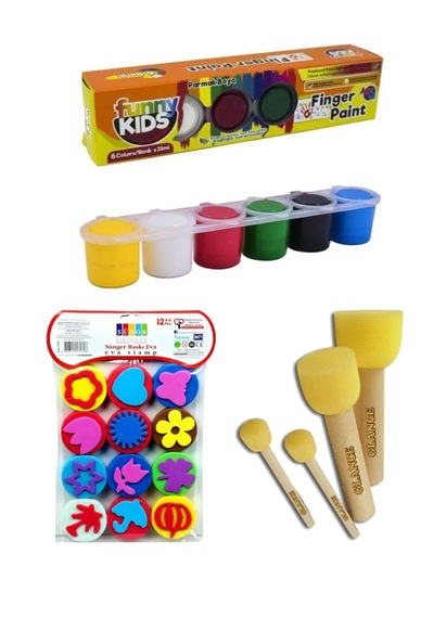 Rich Funny Kids 25 Ml Parmak Boyası Eva Baskı Set 4'lü Set Çok Renkli