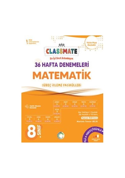 Okyanus 8. Sınıf Matematik Classmate 36 Hafta Denemeleri Okyanus