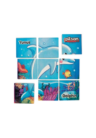 Pilsan Hayvan Serisi 9 Parça Puzzle Set 03-355-mavi Yunus