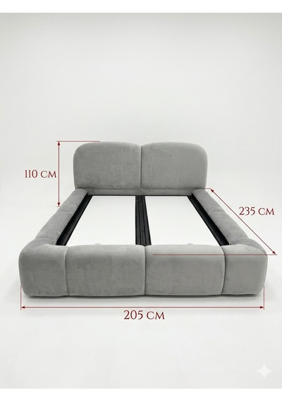 Most Cosmo Premium Bazalı Karyola Beyaz Bukle Kumaş Yatak İçindir 160 x 200 CM