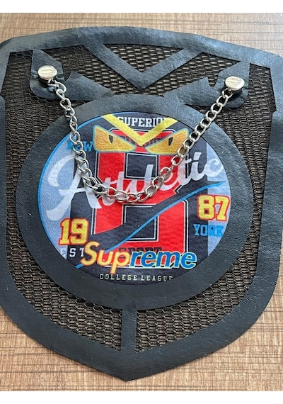 18x14 Cm Deri File Zincir Aksesuarlı Aplike Arma Yama