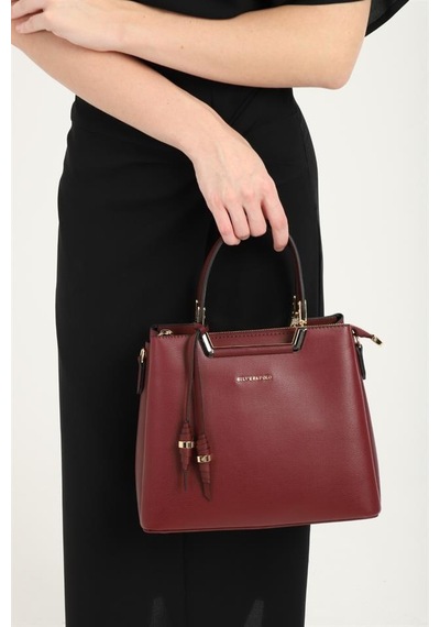 Silver Polo Sp969 Kadın El Çantası Düz Bordo-bordo