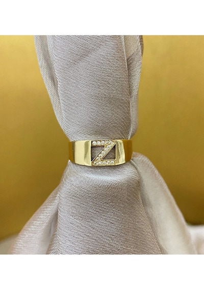 Çgk Çiğdem Gürel Kuyumculuk Z Harf Altın Yüzük Gold