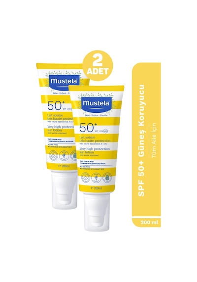 Mustela Yüksek Koruma Faktörlü Güneş Losyonu Tüm Aile İçin Spf50+ 200 ML x 2