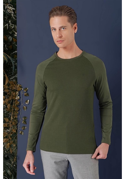 Efor Ts 872 Slim Fit Haki Spor T-shirt Haki