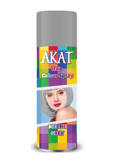 Akat Renkli Saç Spreyi Meche 180 ML Gri