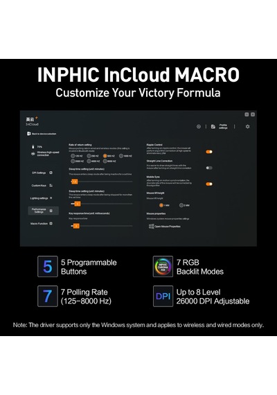 In10p Kablosuz Oyun Faresi, Üç Modlu 2.4g/usb-c Kablolu/bluetooth Pc Oyun Faresi, 60g Süper Işık, 26k Dpı, Paw3395 Optik Sensör, 8 Khz Yoklama Hızı, Tamamen Programlanabilir, Siyah