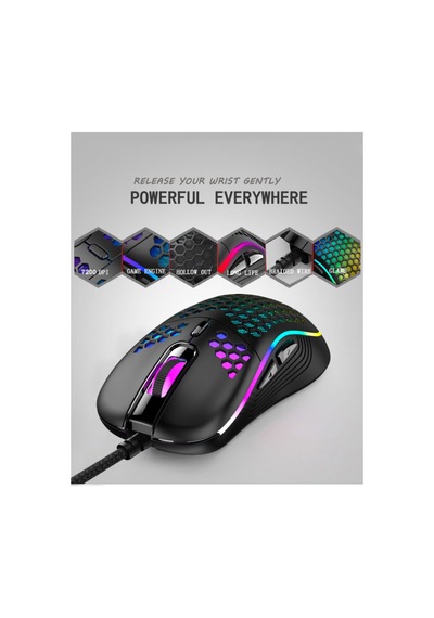 Rgb Led Işıklı Oyuncu Mouse Gaming 800-2400 Dpi 0 Oyun Mouse Mat Siyah Diğer