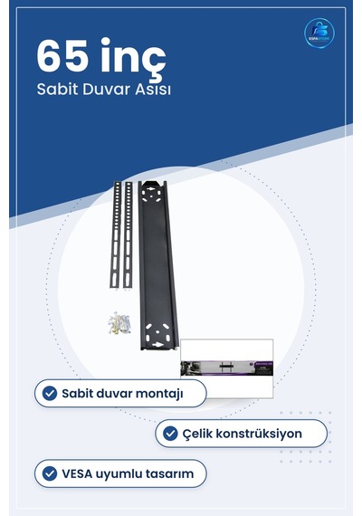Tv Askı Aparatı İla 65 İnç 82x165 Cm Lcd Led Sabit Duvar Askısı Ç