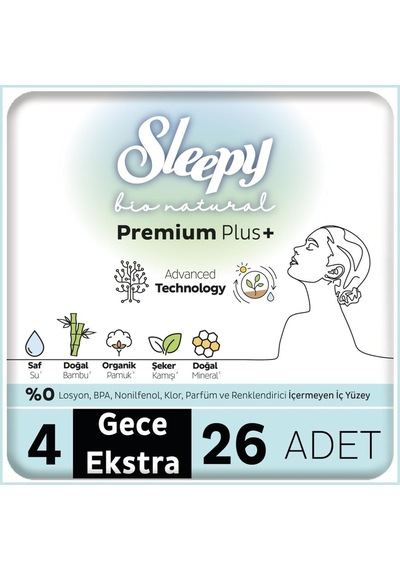 Bio Natural Premium Plus Mega Ekstra Gece Ped 26 Adet - Özel Seri 355160-00227