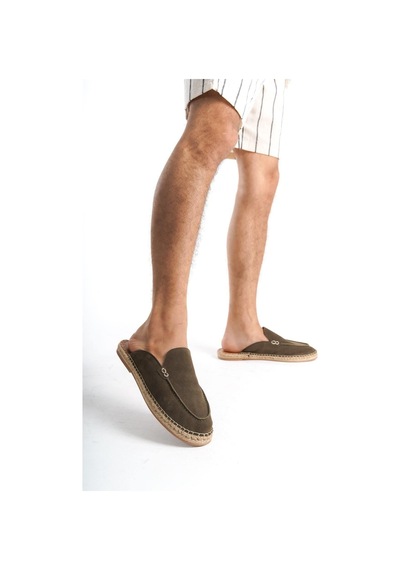 Mubiano Hakiki Deri Summer Erkek Süet Önü Kapalı Jüt Taban Haki Espadril Terlik -mssr3416-hk Haki Mubiano Hakiki Deri Summer Erkek Süet Önü Kapalı Jüt Taban Haki Espadril Terlik -mssr3416-hk Haki