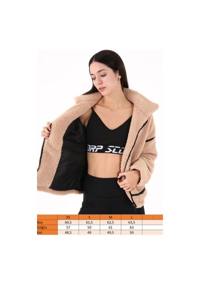 Scorp Shine Casual Kadın Peluş Mont Camel Standart Çok Renkli